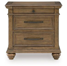 Drojan Rich Medium Brown 3 Drawer Nightstand