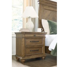 Drojan Rich Medium Brown 3 Drawer Nightstand