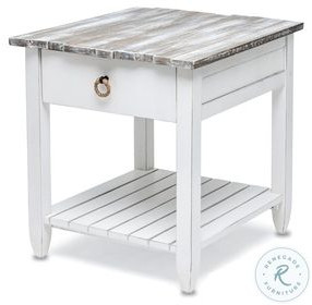 Garden Gate Distressed Grey Rectangular End Table