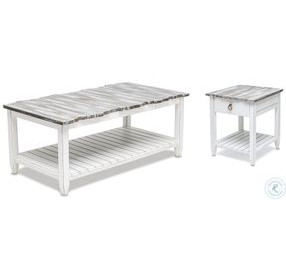 Garden Gate Distressed Grey Rectangular Ocassional Table Set