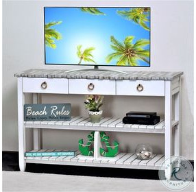 Garden Gate Distressed Grey Entertainment Center