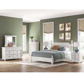 Greddinton Antique White 3 Drawer Nightstand with USB Charging