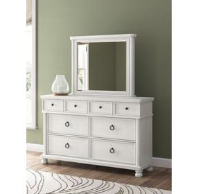 Greddinton Antique White Rectangular Dresser Mirror