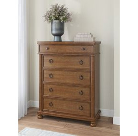 Chadworth Brown 5 Drawer Chest