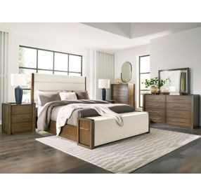 Marxmore Brown 3 Drawer Nightstand with USB Charging