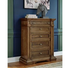 Thoridan Brown 5 Drawer Chest