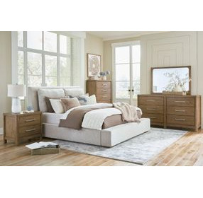 Cabalynn Light Brown 6 Drawer Dresser and Rectangular Mirror