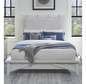 Americana Modern Cotton Queen Upholstered Panel Bed