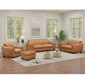 Baylor Cinnamon Brown Leather Living Room Set