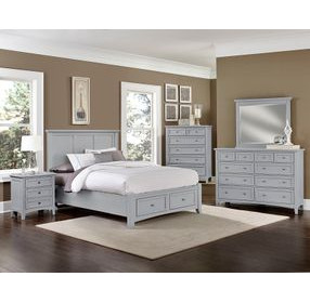 Bonanza Gray Queen Mansion Storage Panel Bed