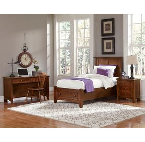 Bonanza Cherry Twin Mansion Storage Panel Bed