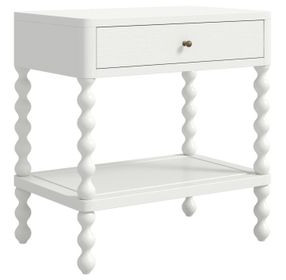 Haven Warm White 1 Drawer Open Nightstand