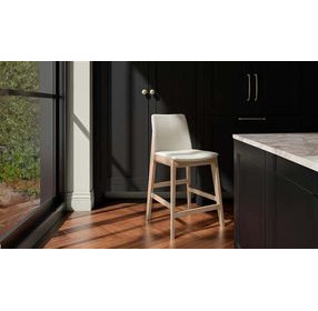 Deco White Upholstered Bar Stool