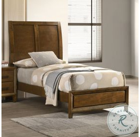 Ballard Walnut Brown Twin Sleigh Bed