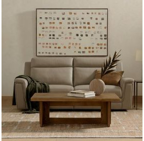 Harper Berlin Taupe Leather 64" Power Reclining Loveseat with Power Lumbar and USB Charging
