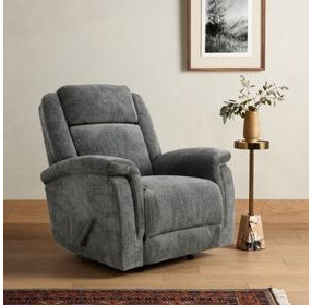 Warrendale Shoreham Blue Leather 83" Power Reclining Sofa with Nailhead Trim and USB Charging