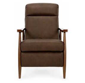 Hampton Oasis Walnut Leather Push Thru The Arms Recliner