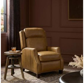 Van Buren Shoreham Ponytail Leather Push Thru The Arms Recliner with Nailhead Trim