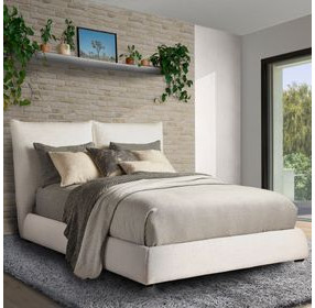 Cumulus Cozy Snow Queen Upholstered Panel Bed