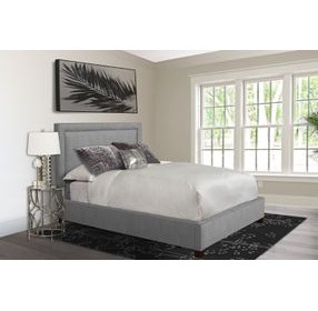 Cody Mineral Gray Performance Fabric Queen Upholstered Panel Bed