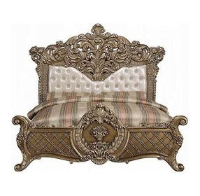 Constantine Light Gold and Brown Upholstered Panel Bedroom Set