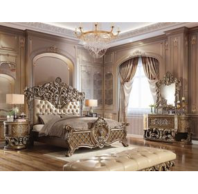 Constantine Brown and Gold 4 Drawer Dresser