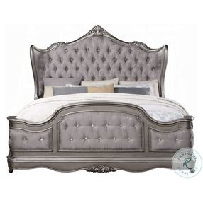 Ariadne Velvet and Antique Platinum Upholstered Bedroom Set