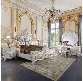 Vanaheim Antique White Oval Dresser Mirror