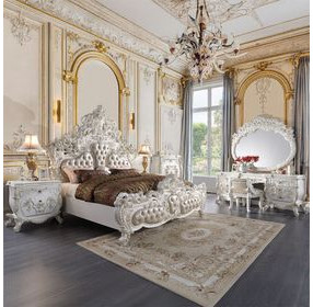 Vanaheim Beige Upholstered Vanity Stool with Nailhead Trim