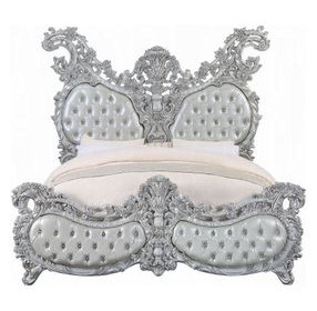 Valkyrie Antique Platinum Upholstered Panel Bedroom Set