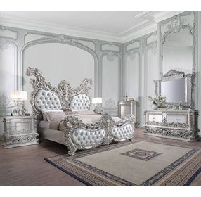 Valkyrie Antique Platinum Upholstered Panel Bedroom Set