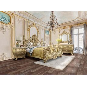 Cabriole Gold 3 Drawer Nightstand