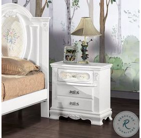 Flora White 2 Drawer Nightstand