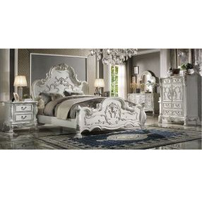 Dresden Bone White Queen Panel Bed