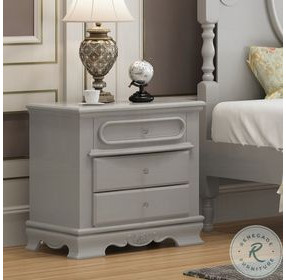 Flora Gray 2 Drawer Nightstand