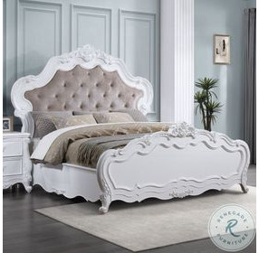 Latisha White Eastern King Upholstered Bed