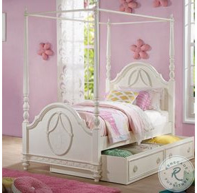 Dorothy Ivory Twin Poster Bed