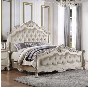 Bently Champagne King Upholstered Panel Bed