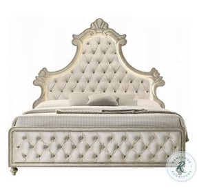 Lucienne Beige Velvet Upholstered Bedroom Set