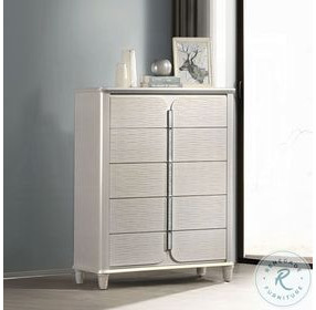 Laveda Pearl White 5 Drawer Chest