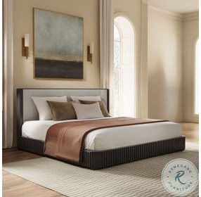 Clayten Fabric and Espresso Queen Upholstered Bed