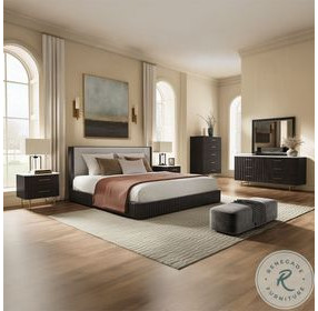 Clayten Fabric and Espresso Upholstered Bedroom Set