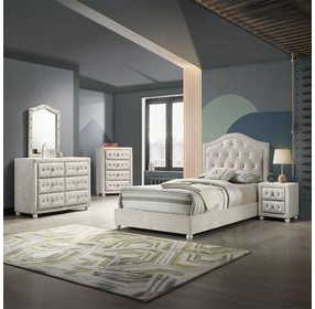 Reggie Beige Upholstered 6 Drawer Dresser