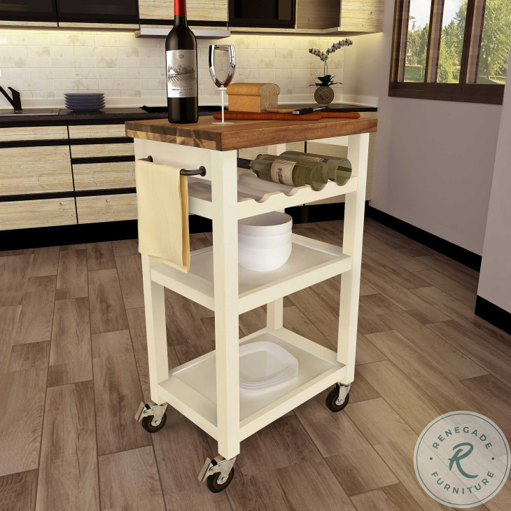 Belden White Kitchen Cart from Steve Silver | Coleman Furniture