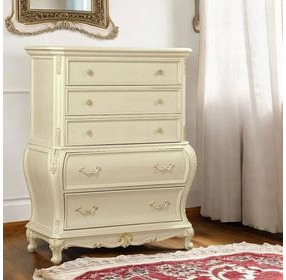 Chantelle Pearl White 5 Drawer Chest