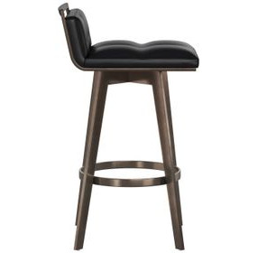 Stafford Bravo Black Swivel Upholstered Bar Stool
