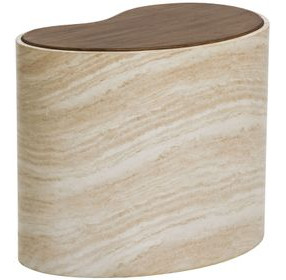 Ishiko Light Brown and Warm Brown Free Form Small Concrete Top Outdoor Cocktail Table