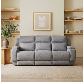 Belmont Charcoal 91" Zero Gravity Triple Power Reclining Sofa with Drop Down Table and USB Charging