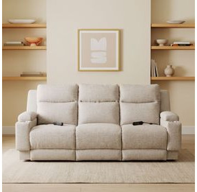 Belmont Linen 91" Zero Gravity Triple Power Reclining Sofa with Drop Down Table and USB Charging