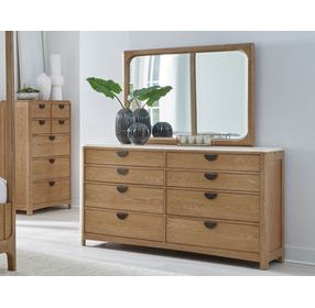 Escape Glazed Natural Oak Dresser And Mirror